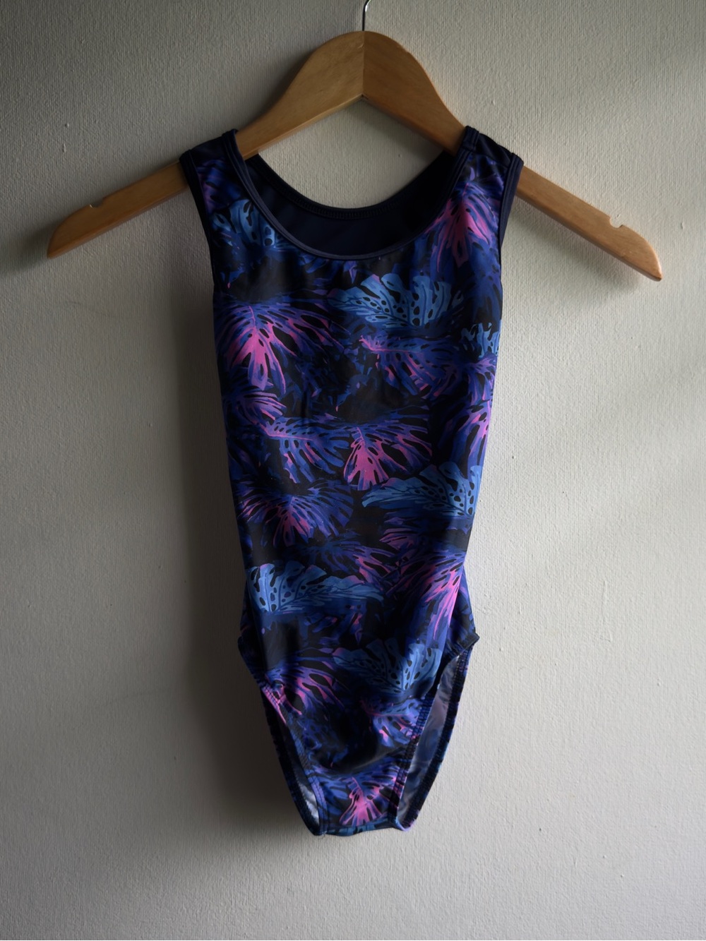 Destira Purple Monstera Gymnastics Leotard